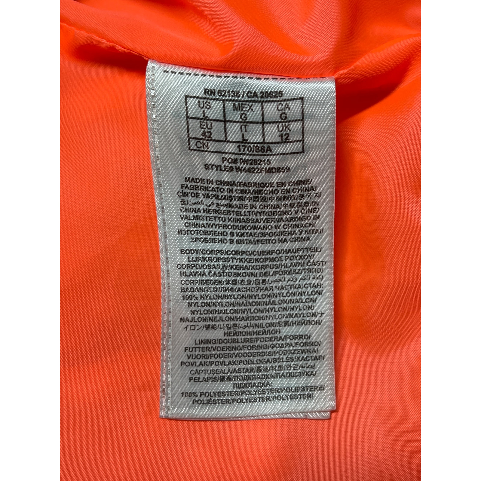 Guess Women's Coral Quilted Long Sleeve Full Zip Moto Biker Coat Jacket Size L — image 7 of 7